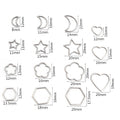 Geometric Outline Metal Charms in Star Moon Heart and Floral Shapes view 3