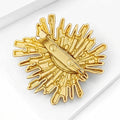Rhinestone Radiant Eye Brooch with Faceted Stones for Jackets and Scarves view 3