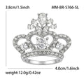 Rhinestone Crown Brooch Gold Silver Clear Crystal Pin view 7
