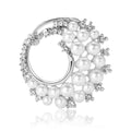 Pearl Cluster Wreath Brooch in Silver and Rose Gold view 5