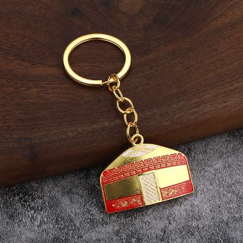 Kazakh Yurt Souvenir Alloy Keychain Charm