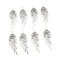 Rose and Feathered Wing Charms in Antique Silver Finish view 5