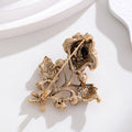 Rose Crystal Metal Brooch Pin for Jackets and Lapels view 3