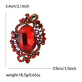 Large Oval Crystal Scroll Brooch in Six Jewel Tone Colors view 6