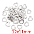 Assorted Polished Silver Tone Heart Shaped Metal Charms view 11
