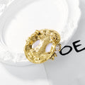 Gold Tone Flower Crystal Pearl Look Metal Brooch Pin 3.5 x 4.1 cm view 3