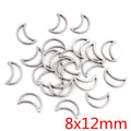 Open Crescent Moon Stainless Steel Charms in Two Finishes view 11