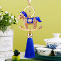 Crystal Rocking Horse Keychains with Long Color-Matched Tassels view 3