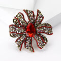 Oversized Ribbon Flower Brooch in Six Crystal Colors view 2
