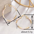 Tricolor Gold Pink Silver Checkerboard Segment Hoop Earrings view 4