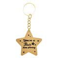 Wood Star You're a Star Keep Shining Keychain Gold Silver view 6