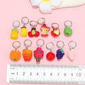 Silver Tone Miniature Fruit Huggie Drop Earrings in Thirteen Designs view 5