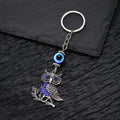 Silver Tone Animal Mermaid Butterfly Evil Eye Split Ring Keychains view 3
