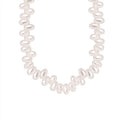 White Oval Faux Pearl Beaded Choker Necklace Strand view 5