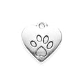 Paw Print Heart Metal Charm in 3 Decorative Finishes view 5
