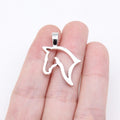 Open Horse Head Pendant in Detailed Metal Finishes for Jewelry Making view 1
