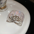 Rhinestone Cross Open Cuff Bracelet Multi Layer 7 Styles view 9