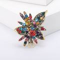 Leaf Bouquet Crystal Brooch in Four Jewel Tone Palettes view 6
