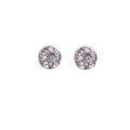 Gray Pink and Blue Crackle Pattern Round Stud Earrings view 5