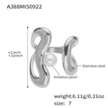 Irregular Open Geometric Rings Pearl Accent Gold Steel view 6