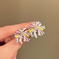 Multicolor Crystal Firework Silver Tone Stud Earrings view 3