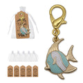 Gold Mint Purple Enamel Angelfish Lobster Clasp Charm view 1