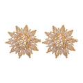 Pearl Crystal Floral Cluster Statement Stud Earrings view 5