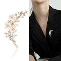 Pearl Blossom Branch Brooch in 2 Color Styles Metal Pin view 2
