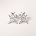 Pavé Star Stud Earrings in Silver Tone and Two Tone Styles view 4