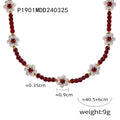Beaded Daisy Flower Necklaces Color Stone Bead Chokers view 10