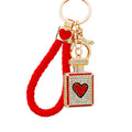 Jeweled Heart Perfume Bottle Keychains in Three Colors plus Assorted Option view 5