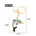 Rhinestone Dolphin Keychain Gold Metal Crystal Bag Charm view 5