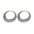 Silver Crystal Layered Statement Hoop Earrings Fashion Jewelry view 5
