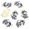 Floral Print Dog Charms in Six Patterns and Two Metal Tones view 6