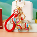 Jeweled Double Zebra Keychains in Five Colors with Braided Loops view 1