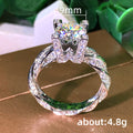 Silver Tone Round Crystal Twisted Band Ring Statement Jewelry view 4