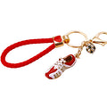 Jeweled Soccer Boot and Ball Keychain with a Blue Braided Loop view 5