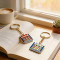 Go Study Test Tube Rack Enamel Keychain Two Colors view 4