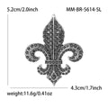 Fleur De Lis Crystal Brooch in Detailed Metal and Crystal Design view 6