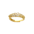 Gold Open Adjustable Clear CZ Wheat Cluster Band Ring view 5