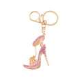 Rhinestone High Heel Keychain Flower Gold Clasp Three Colors view 5