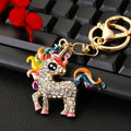 Mixed Jeweled Rainbow Unicorn and Running Pegasus Keychains in Four Options view 6