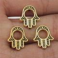 13x15mm 1.2g Antique Gold Zinc Alloy Palm Hand Large Hole Beads for Bracelet DIY Jewelry Making