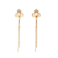 Flower Pearl Long Chain Ear Clips in Three Metallic Styles view 5