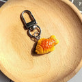 Resin Taiyaki Fish Cookie Keychain Silver Lobster Clip view 2