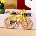 Jeweled Bicycle Keychains in Blue Yellow Red and Pink view 7
