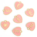 Pink Alphabet Heart Enamel Charms in Gold Tone, 26 Letters and Set view 9