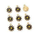 Colorful Enamel Daisy Charms with Gold Tone Metal Edges view 6