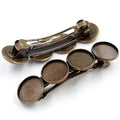 Four Round Pad Barrette Blanks in Seven Metal Finishes view 7