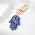 Enamel Hamsa Evil Eye Keychains Gold Lobster Clasp 6 Colors view 6